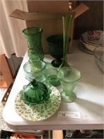 Bud Vases and Green Glass