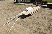 Assorted PVC Pipe, Lumber, Fence Post & Metal