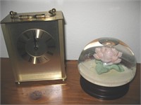 Rose Glitter Globe & West Germany Clock