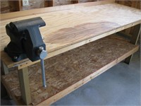 Wood Work Bench w/ Craftsman Vice