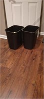 2 small trash cans