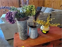 3 PC DECOR PITCHERS, UMBRELLA STAND