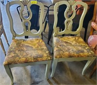 2 PAINTED UPHOLSTERED SEAT CHAIRS
