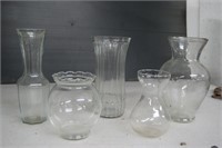 5 Glass Vases