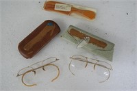 Vintage Eye Glasses and Comb