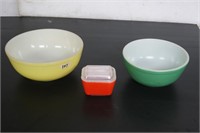 Pyrex Bowls and Small Container with lid
