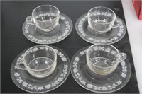 Glass Tea Cups with Saucers