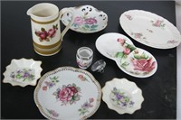 China Flower Dishes, small container & Jug