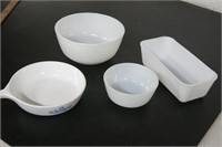 White Glass Bowls and Cooking