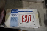 BEGHELLI DUAL VOLTAGE LED STEEL EXIT SIGN