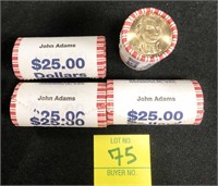 (4) Rolls of Uncirculated John Adams $1
