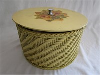 Vintage Wicker Sewing Basket Full Of Sewing Stuff