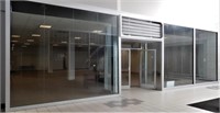 Store façade with double glass doors, 477x147