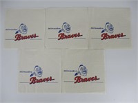 (5) Vintage Milwaukee Braves Napkins