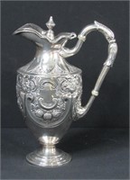 Antique Silver Plated Pitcher 9"h