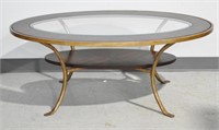 Oval Mahogany & Bevelled Glass Top Coffee Table