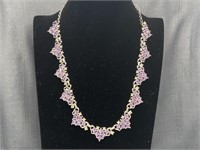 Purple & White Stone Necklace