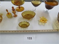 Gold & amber glassware