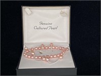 "Genuine Cultured Pearl" - Pink Pearl Set
