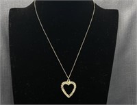 Crystal Heart Pendant Necklace & Clip-On Earrings