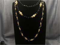 Pair of Beautiful Black Necklaces with Accents