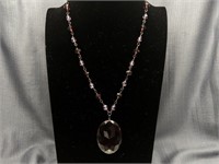 Dark and Light Purple Beaded Necklace