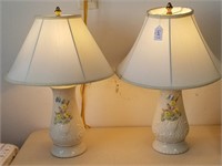 211- Pair of Exquisite Belleek Lamps
