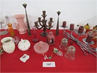 Abingdon vase, votives, candles, candle holders