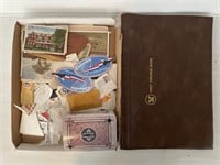 First VA Bank Bag, Post Cards, Stamps