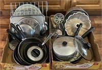 (2) Tray Lots of Pots & Pans