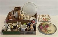 (2) Tray Lots Porcelain & Ceramics