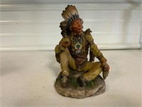 Indian sitting on a rock