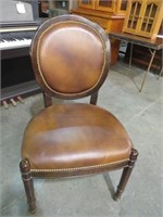 SOLID WOOD LEATHER CHAIR