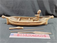 Carved Wood Boat Needs Repair