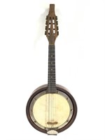 Antique French Banjo Mandolin with Inlaid Back