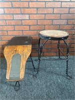 Antique Shoe Shine Stool & Stand