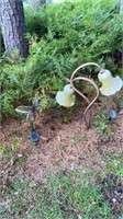 Outdoor solar lights and Shepard hooks and