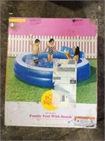 Sun squad inflatable family pool with bench 7‘5“