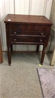 Two drawer nightstand with lift top storage