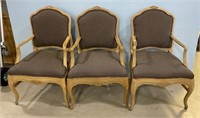 Three French Style Reproduction Arm Chairs