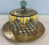 MacKenzie Childs Ltd Hand Painted Cake Stand