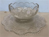 "Manhattan" Punch Bowl Set by U.S. Glass