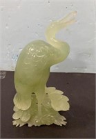 Oriental Jade Crane Figurine