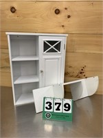 White Accent Shelf and Hanging Wall Cabinet