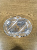 3 sectioned glass serving bowl