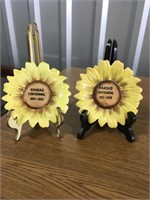 Norcrest Kansas Centennial Sunflower Plates