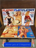 5 Vintage PlayBoy Magazines, Shipping Available,