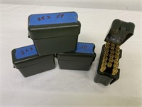 223 sp ammo in plastic ammo belt pouches, 20 rds/p