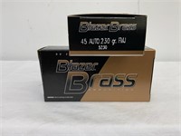 Blazer Brass 45 ACP ammo, 230gr FMJ, 2 boxes/50rds