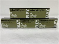 5 boxes of Eley 22 lr subsonic hollow points, 50rd